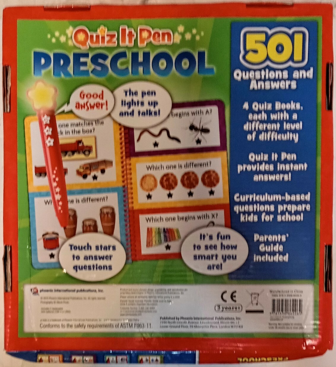 QUIZ IT PEN PRESCHOOL By Publications International Open Box Level 123