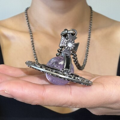 SALE! Vivienne Westwood Vintage Style Floral Purple Crystal