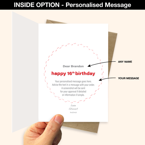 Funny personalised 16th Birthday Card for boy for girl, edit name 16 bday card - Picture 4 of 10