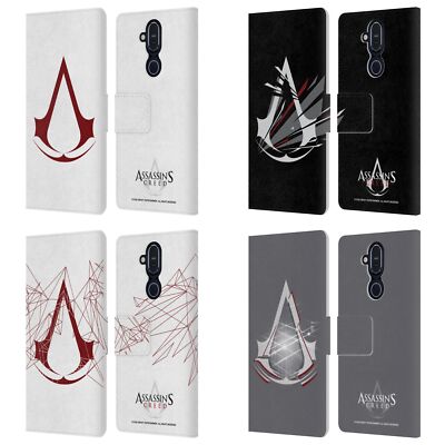 OFFICIAL ASSASSIN'S CREED LOGO LEATHER BOOK WALLET CASE COVER FOR NOKIA PHONES