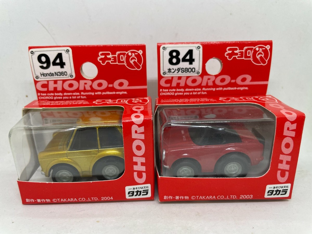 CHORO Q RED BOX HONDA N360 94, S800 84 2 CARS SET TOMY