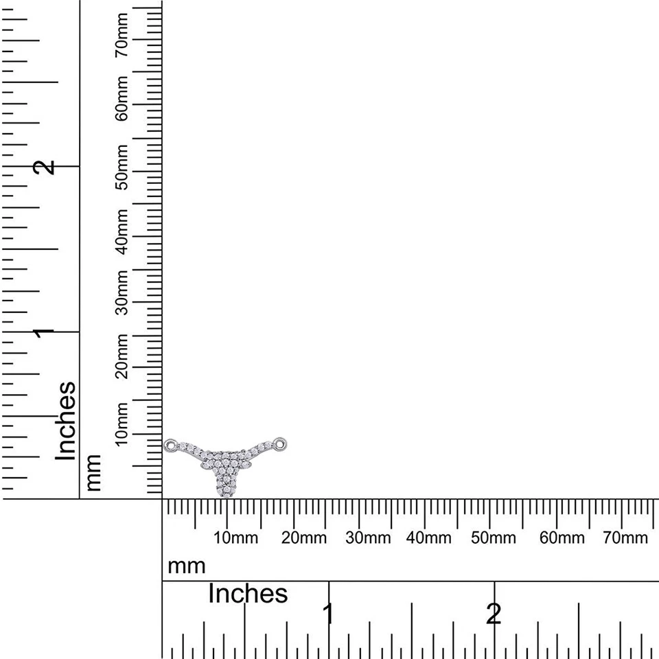 Medallón/dije Texas Longhorn de diamantes naturales de 1/4 quilate en oro macizo de 14 k Foto 4 de 4