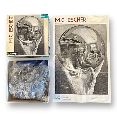 M.C. ESCHER Self Portrait Puzzle 1000 Piece Buffalo W/ Bonus