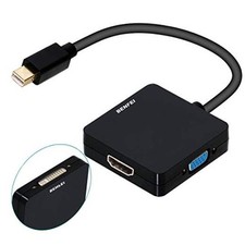 Mini DisplayPort to HDMI VGA DVI 4K Adapter, 3-in-1 Gold-Plated