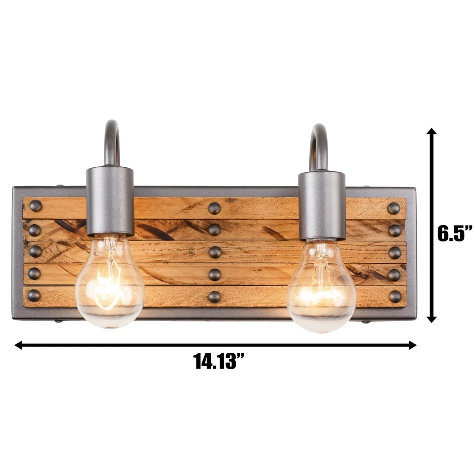 Luz tocador baño Varaluz 334B02 Ella Jane 2 luces 14"W - bronce Foto 2 de 4