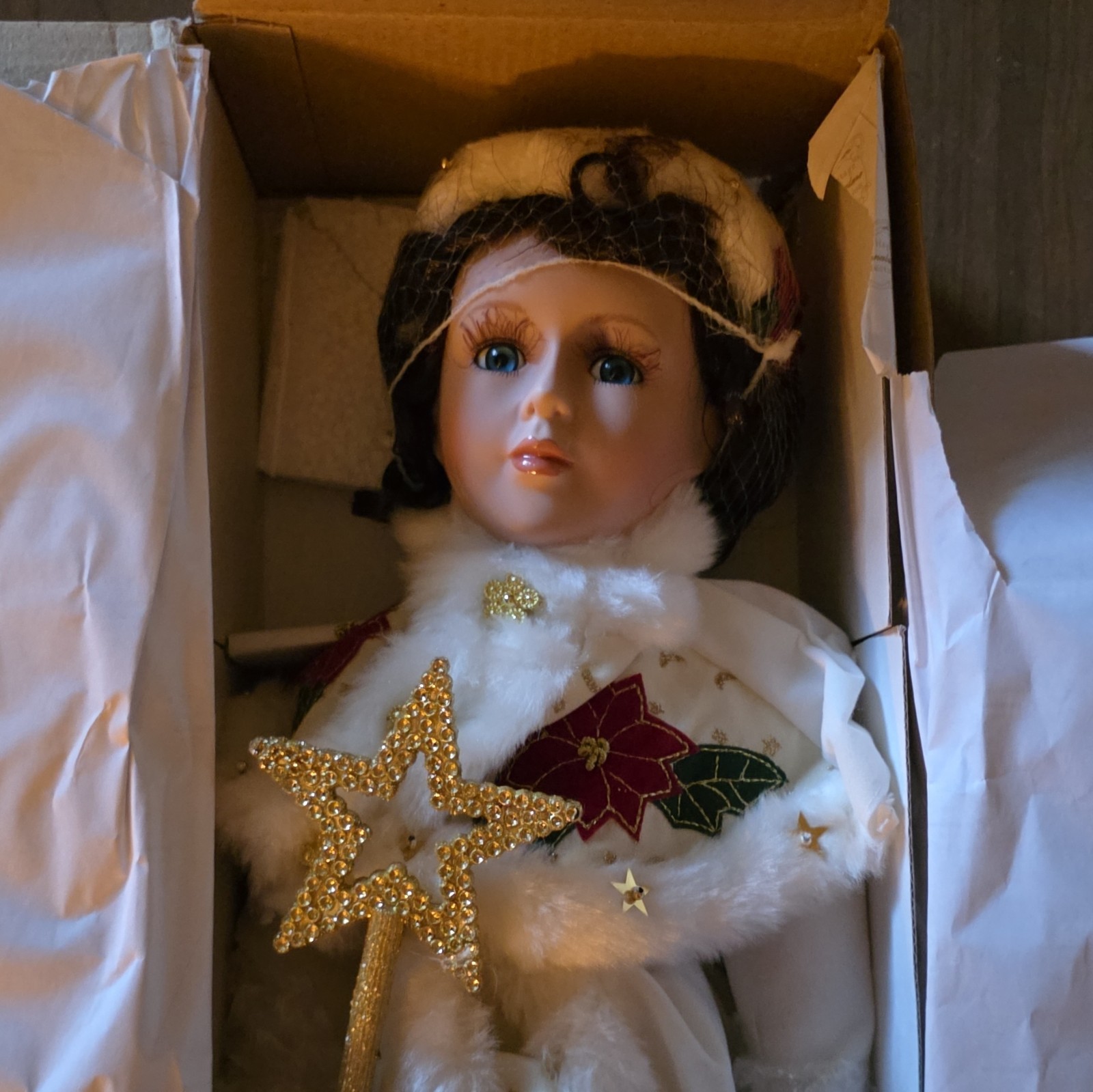 Collections ETC Heritage Signature Porcelain Girl Doll Christmas Collector Edit…