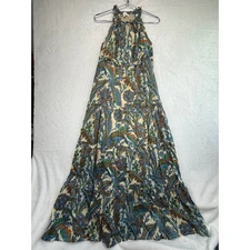 House Of Harlow 1960 Maxi Dress Floral Print Halter Neck Tiered XS