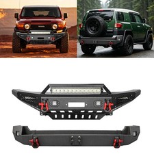 Heavy Steel Front Rear Bumper For 2007-2014 Toyota Fj Cruiser With Led Lights