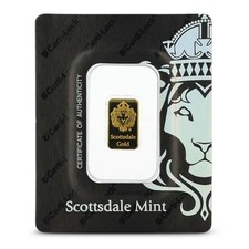 2 Gram Scottsdale Mint Gold Bar (Certi-Lock) 5026.48 per troy oz