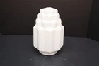 Art Deco Skyscraper Milk Glass Lamp Ceiling Shade 9.25" tall W 4" Fitter