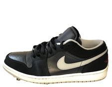 Air Jordan 1 Low Noir Gris Blanc Golf Spikes Ajouté Homme Taille 9,5