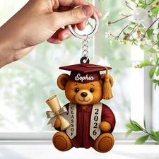 Personalized 2026 Graduation Keychain Custom Car Hanger Keepsake Gift for Him He