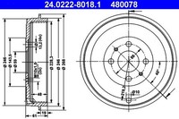 Ate Bremstrommel Hinten FüR Alfa Romeo CitroüN Passend FüR Fiat Lancia
