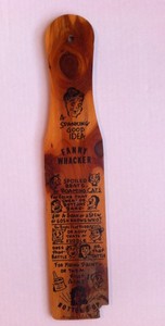 Vtg Wood Fanny Whacker Spanking Paddle Houghton Lake SIGNED Muffin Jenny Pepe ++