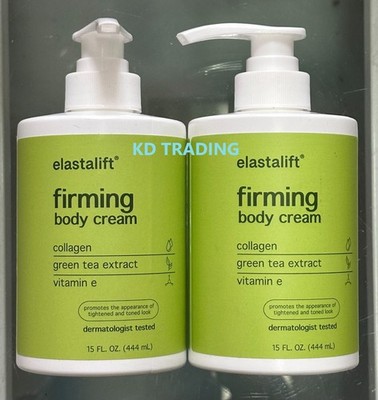 2-Pk Elastalift ~Green Tea Vitamin E COLLAGEN FIRMING BODY CREAM Tightened Toned