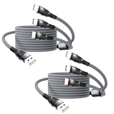 SIQIWO Multi USB C Cable Fast Charging, 4Ft/2 Pack QC 3.0 3A C Grey
