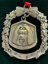 Maltese Fine Pewter Dog Breed Ornament