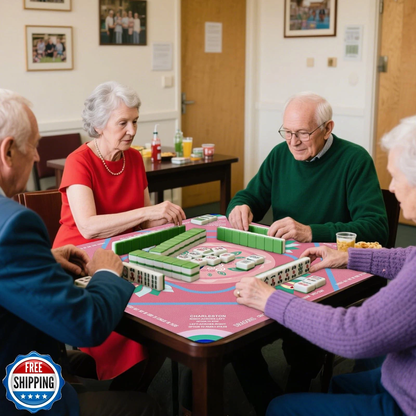 Mikccer Mahjong Mat, Non-Slip Noise Reduction Mahjong Table Mat