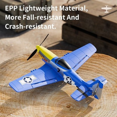 VOLANTEX P51 Mustang 2.4Ghz Radio EPP Blue 4CH 6-Axis RTF Remote Control Fighter