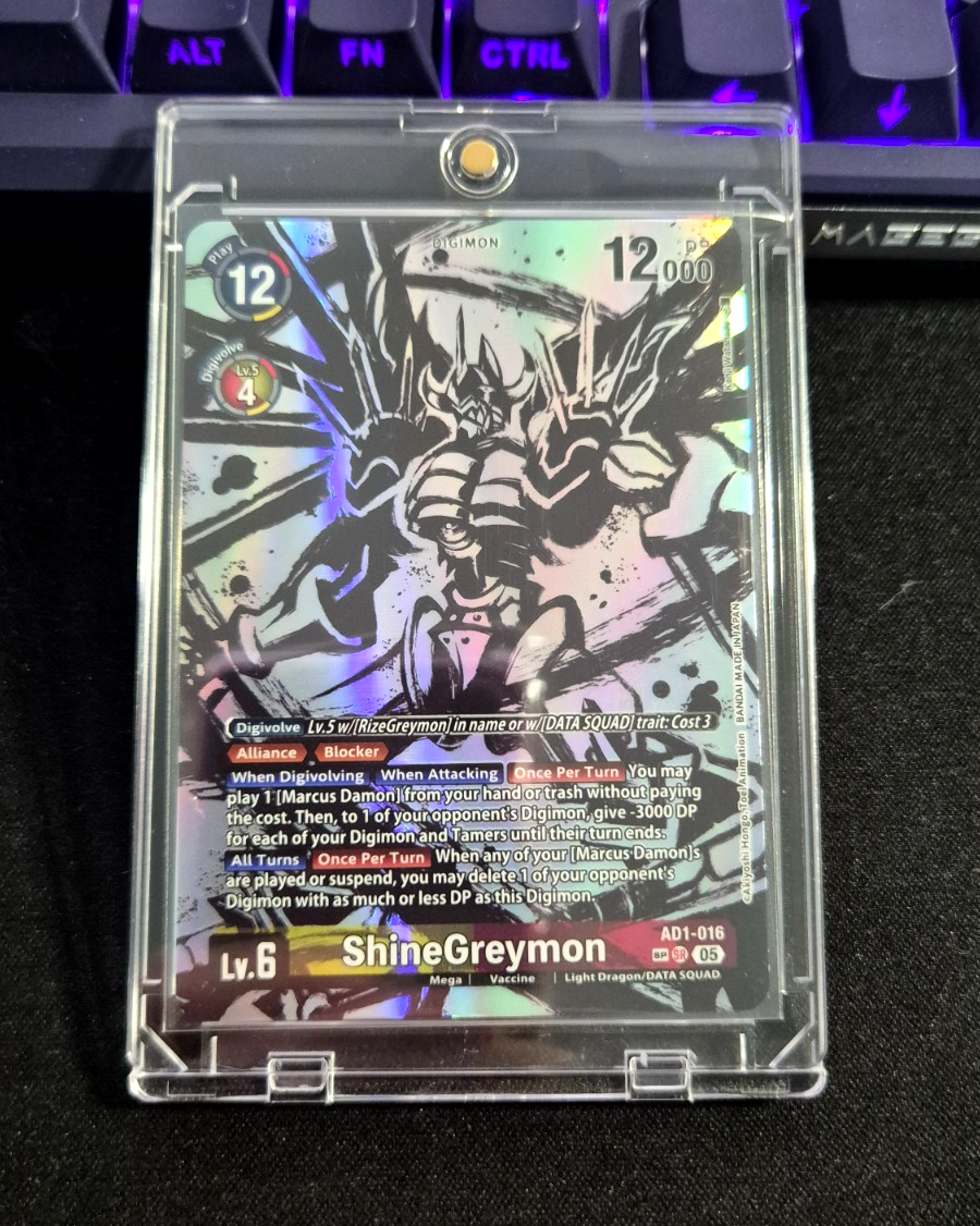 Digimon Card Game ShineGreymon AD1-016 SP SR Parallel Digimon