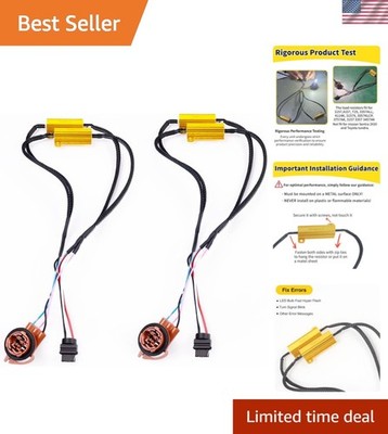 2Pcs 3157 4157 T25 Load Resistor Fix Hyper Flash, 50W 6 Ohm Load Resistors fo...
