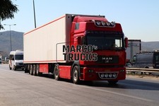 Truck Photo MAN F2000 Box Trailer Greece Red K.M.GOPIS #h7la