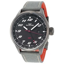 Glycine Airman GMT Quartz Swiss Quartz Black Men s Watch