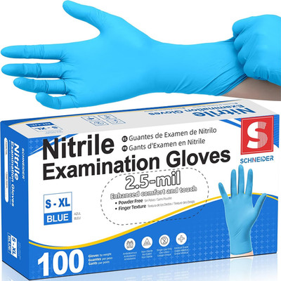 Nitrile Exam Gloves, Blue Disposable Gloves Latex Free Powder Free for Medical,