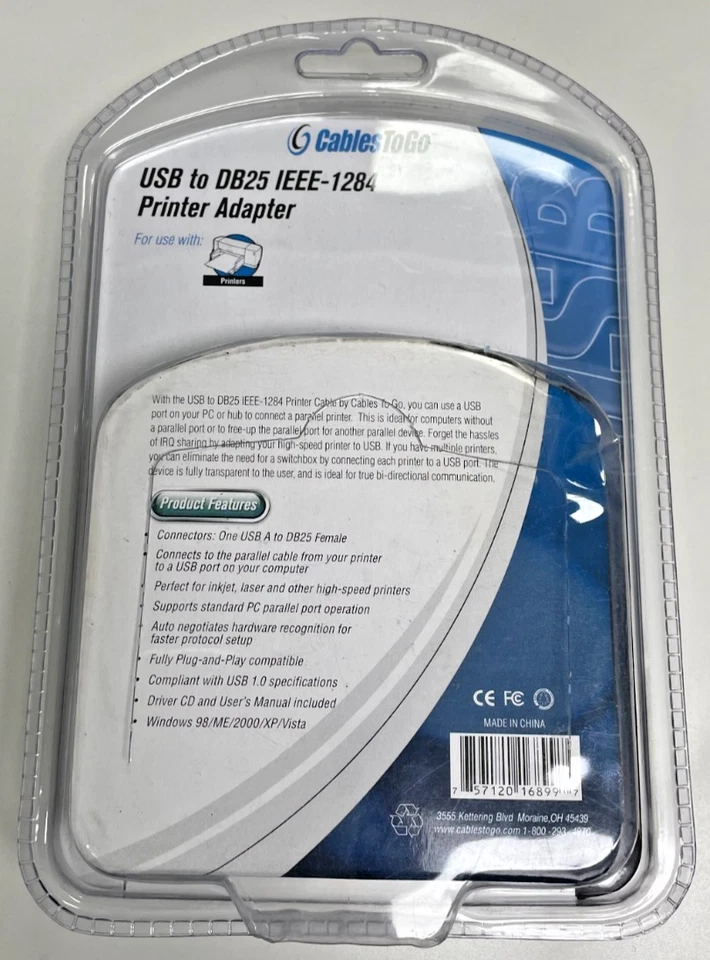 CablesToGo USB to DB25 IEEE-1284 Printer Adapter – Model 16899 - Image 2 of 2