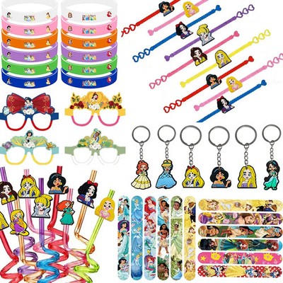 Prinzessin Mottoparty Gastgeschenke Zubehör Ohrfeige Armbänder Schlüsselanhänger Stroh Stempel für