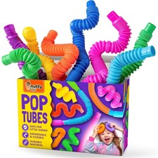 Nutty Toys Pop Tubes - Large 8-Pack Sensory Toys - Creative STEM Learning for...