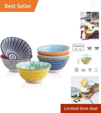 Porcelain Ice Cream Bowls Set of 6, Small Bowls, Ceramic bowls for Dessert, I...
