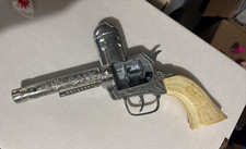 Vintage Pony Boy Toy Cap Gun Metal Silver W/Ivory Handle