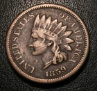 OLD US COINS  1859 HIGHGRADE INDIAN HEAD CENT FIRST YEAR  PENNY
