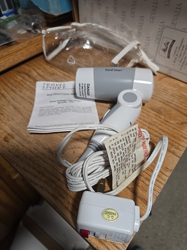 White Travel Smart Mini Cyclone Hair Dryer By Franzus Travel Size Unused