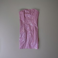 Fashion Nova King Kourt Mauve Latex Strapless Bodycon Dress Womens Medium NWT
