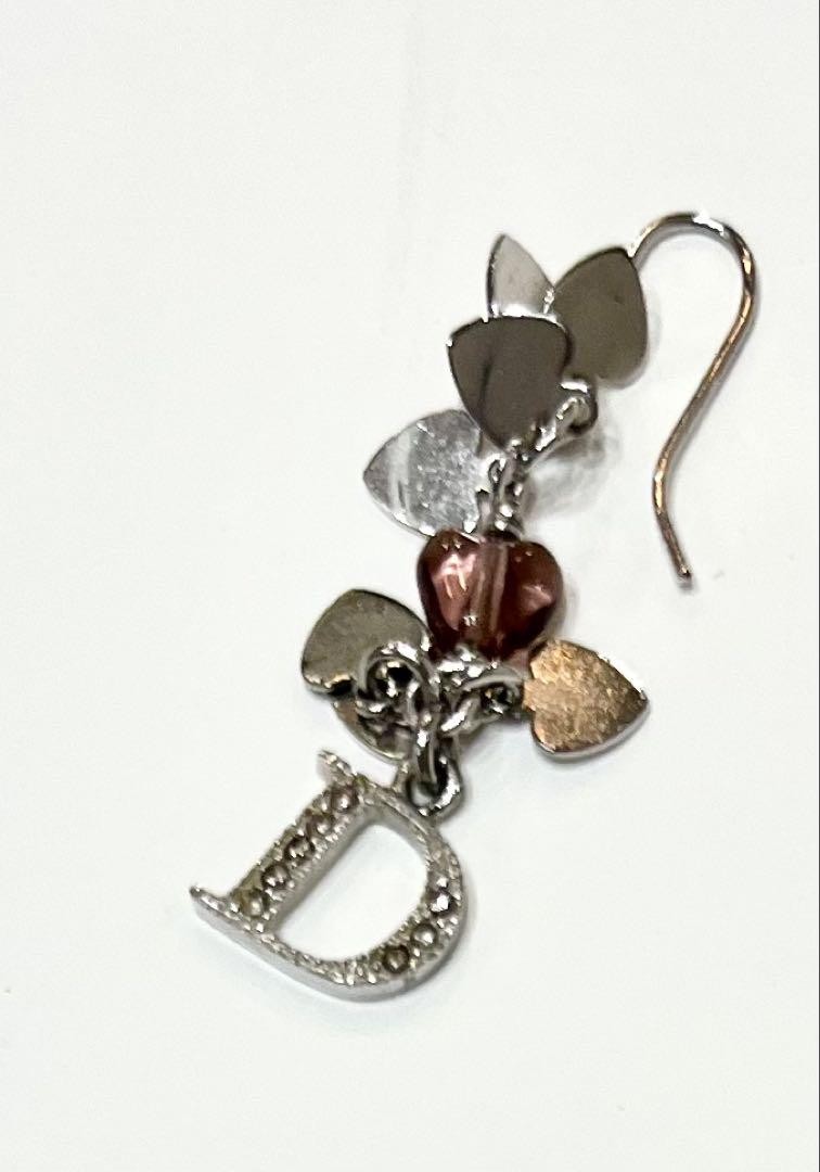 Dior Long Earrings Swing Rhinestone Heart Logo Accessories