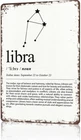 Vintage Metal Tin Sign Libra Zodiac Wall Art Decor 8X12inch