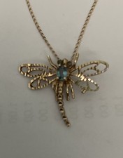 9ct Gold Topaz Dragonfly Necklace