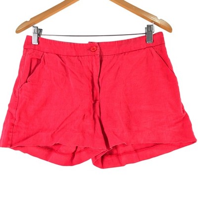 VIPART Shorts Womens EU 38 AU 10 Red Linen Chino Pockets Summer 142404
