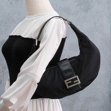 FENDI Mamma Baguette Hobo Croissant Shoulder ...