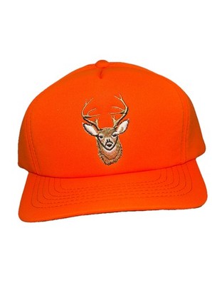 Vtg 80 s Winchester Padded Deer Buck Hunting Safety Orange Foam Snapback Hat OS
