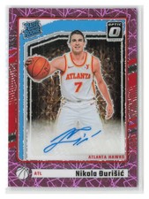 Nikola Durisic 2024-25 Donruss Optic Pink Velocity RC SN #/79 #309-Hawks