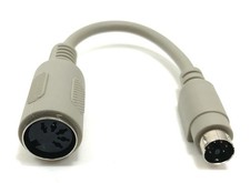 6" Mini DIN6 Male to DIN5 Female Adapter AT Style Keyboard to PC PS/2 MDIN6 -4Pk