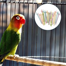 20 Pcs Plastic Bird Cage Stand Macaron Color Perches Holders for Parakeet