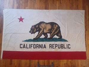 Vintage California Republic State Flag - Rare 5ftx8ft Bulldog Detco 100% Cotton