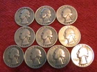 Lot 5- 10 Washington Silver Quarters 90% Silver 1964 and Older