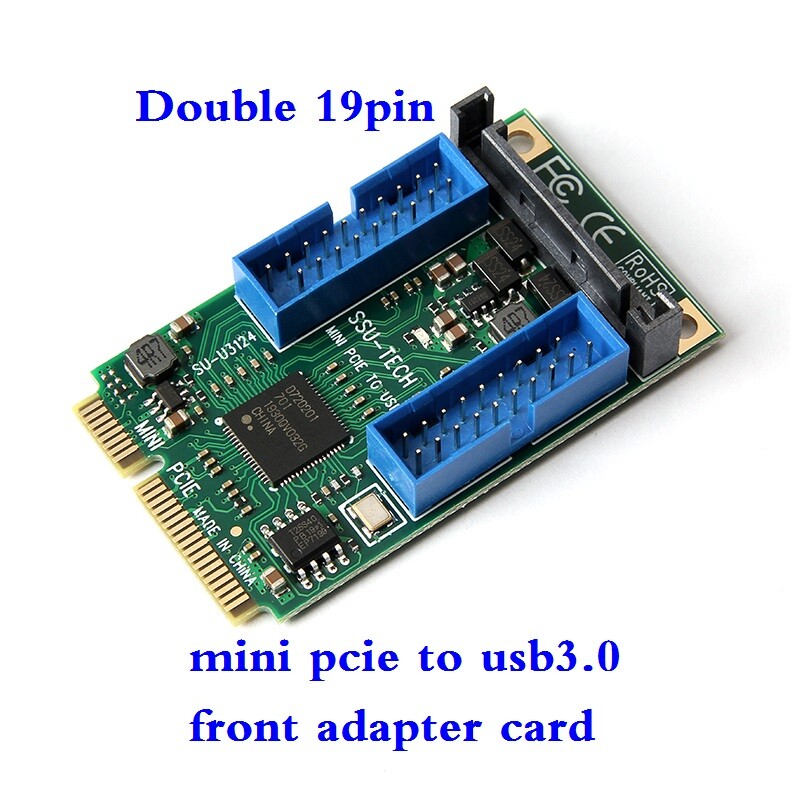 Scheda Adattatore Da Mini PCI-E A USB 3.0, Connettore 19/20 Pin Per Espansione Porte