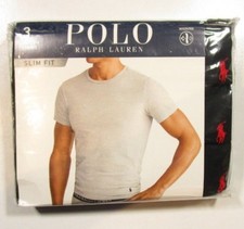 Polo Ralph Lauren Men's Black Slim Fit Crew-Neck Moisture Wicking T-Shirt 3 Pack
