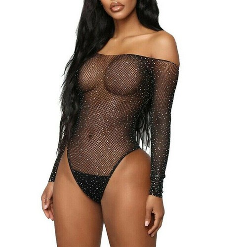 Sexy Dessous Fischernetz Körperstrümpfe Kleid Unterwäsche Babydoll Nachtwäsche EL - Bild 25 von 69